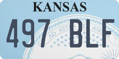 KS license plate 497BLF