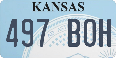 KS license plate 497BOH