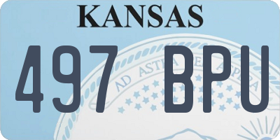 KS license plate 497BPU