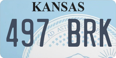 KS license plate 497BRK