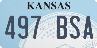 KS license plate 497BSA