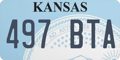 KS license plate 497BTA