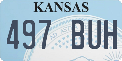 KS license plate 497BUH