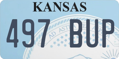 KS license plate 497BUP