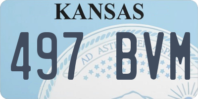 KS license plate 497BVM