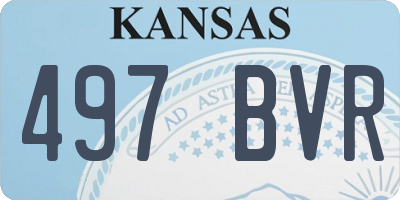 KS license plate 497BVR