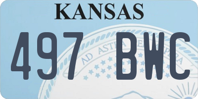 KS license plate 497BWC