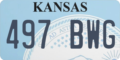 KS license plate 497BWG