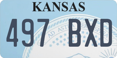 KS license plate 497BXD