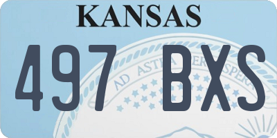 KS license plate 497BXS