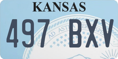 KS license plate 497BXV