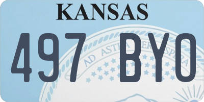 KS license plate 497BYO