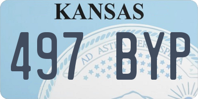 KS license plate 497BYP
