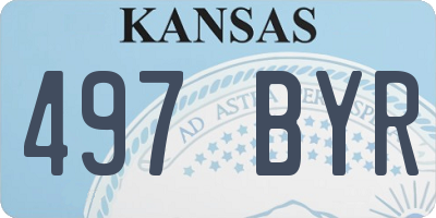KS license plate 497BYR