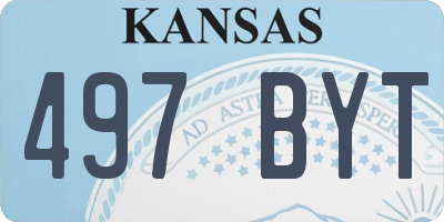 KS license plate 497BYT