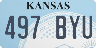 KS license plate 497BYU