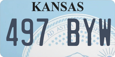 KS license plate 497BYW