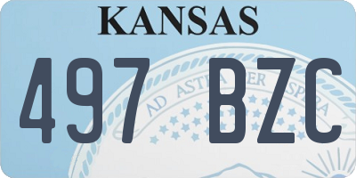 KS license plate 497BZC