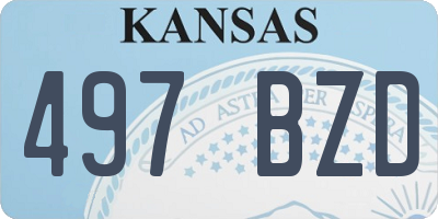 KS license plate 497BZD