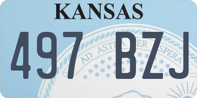 KS license plate 497BZJ