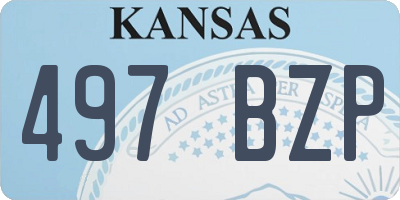 KS license plate 497BZP
