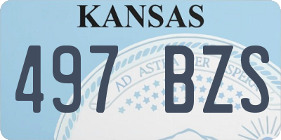 KS license plate 497BZS