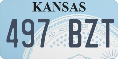 KS license plate 497BZT