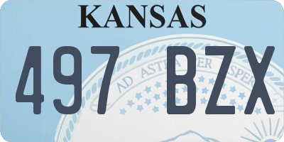 KS license plate 497BZX