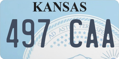 KS license plate 497CAA