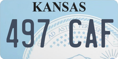 KS license plate 497CAF