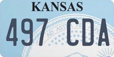 KS license plate 497CDA