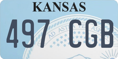 KS license plate 497CGB