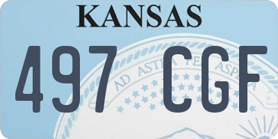 KS license plate 497CGF