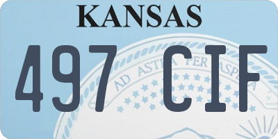 KS license plate 497CIF