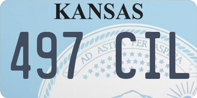 KS license plate 497CIL