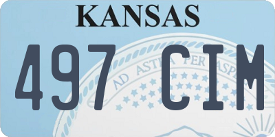 KS license plate 497CIM