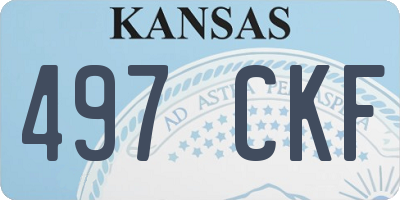 KS license plate 497CKF