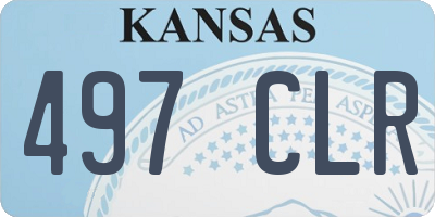 KS license plate 497CLR