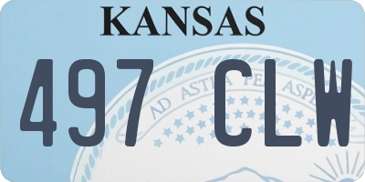KS license plate 497CLW