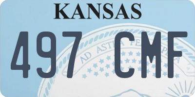 KS license plate 497CMF