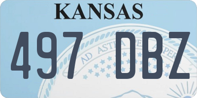 KS license plate 497DBZ