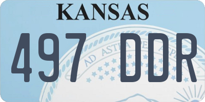 KS license plate 497DDR