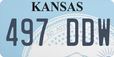 KS license plate 497DDW