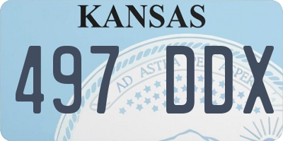 KS license plate 497DDX