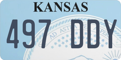 KS license plate 497DDY