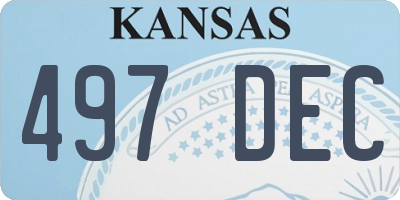 KS license plate 497DEC