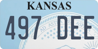 KS license plate 497DEE