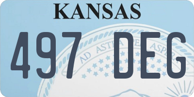 KS license plate 497DEG