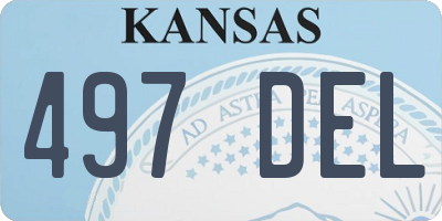 KS license plate 497DEL