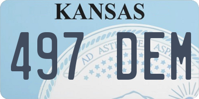 KS license plate 497DEM